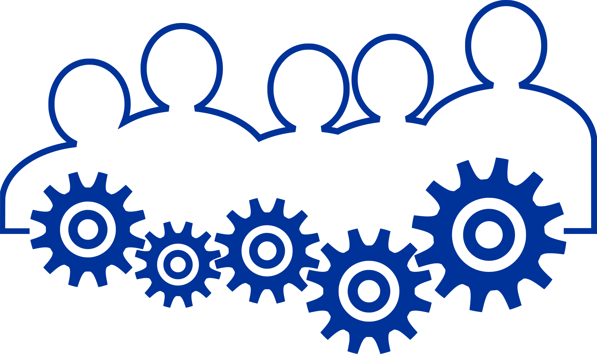 image of a team of people connected by gears